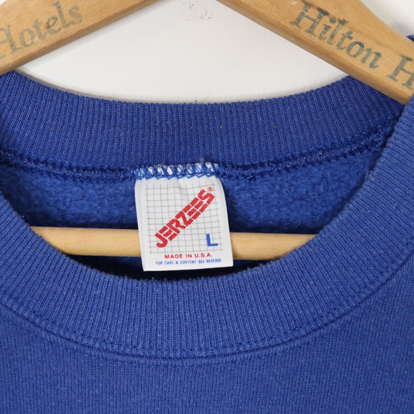 Vintage 80's Jerzees Blank Blue Raglan Sweatshirt Men's Sz L