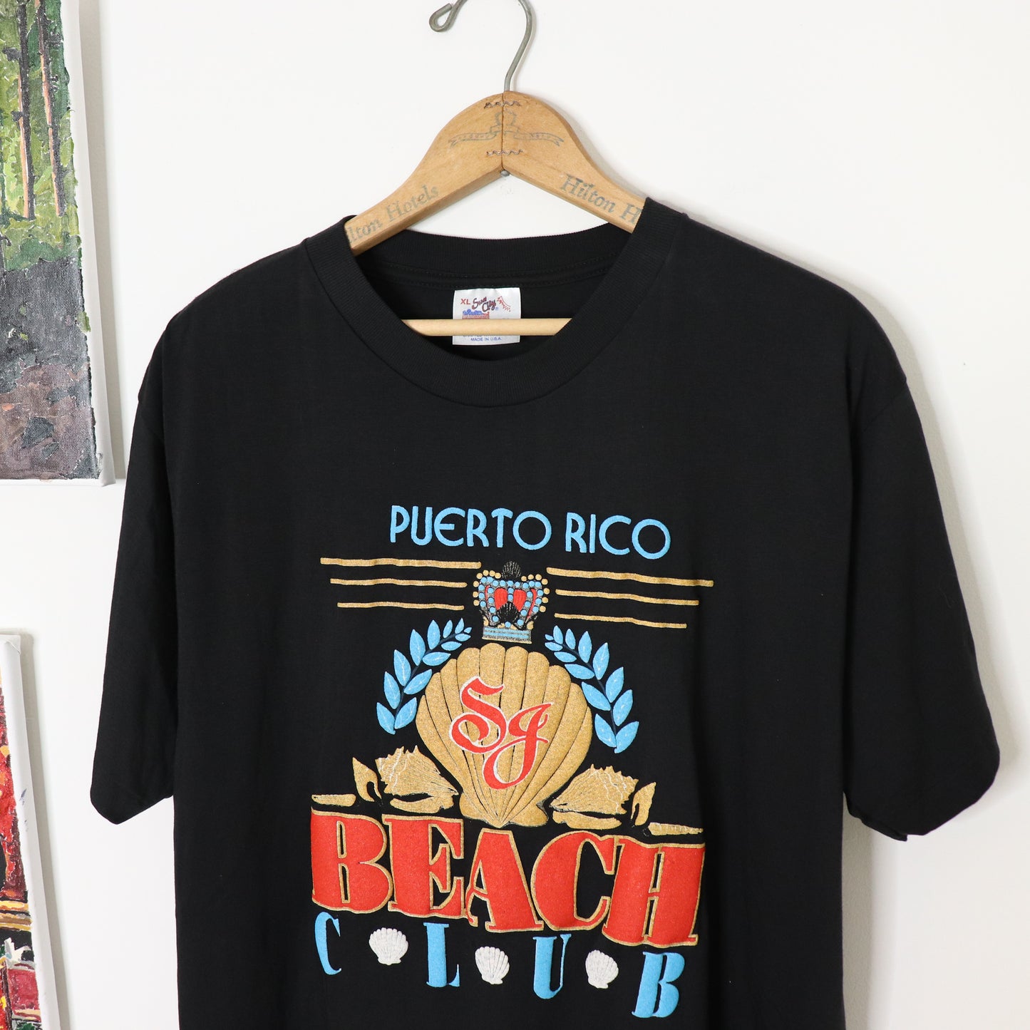 Vintage 80's Puerto Rico Beach Club Tourist T-Shirt Men's Sz XL