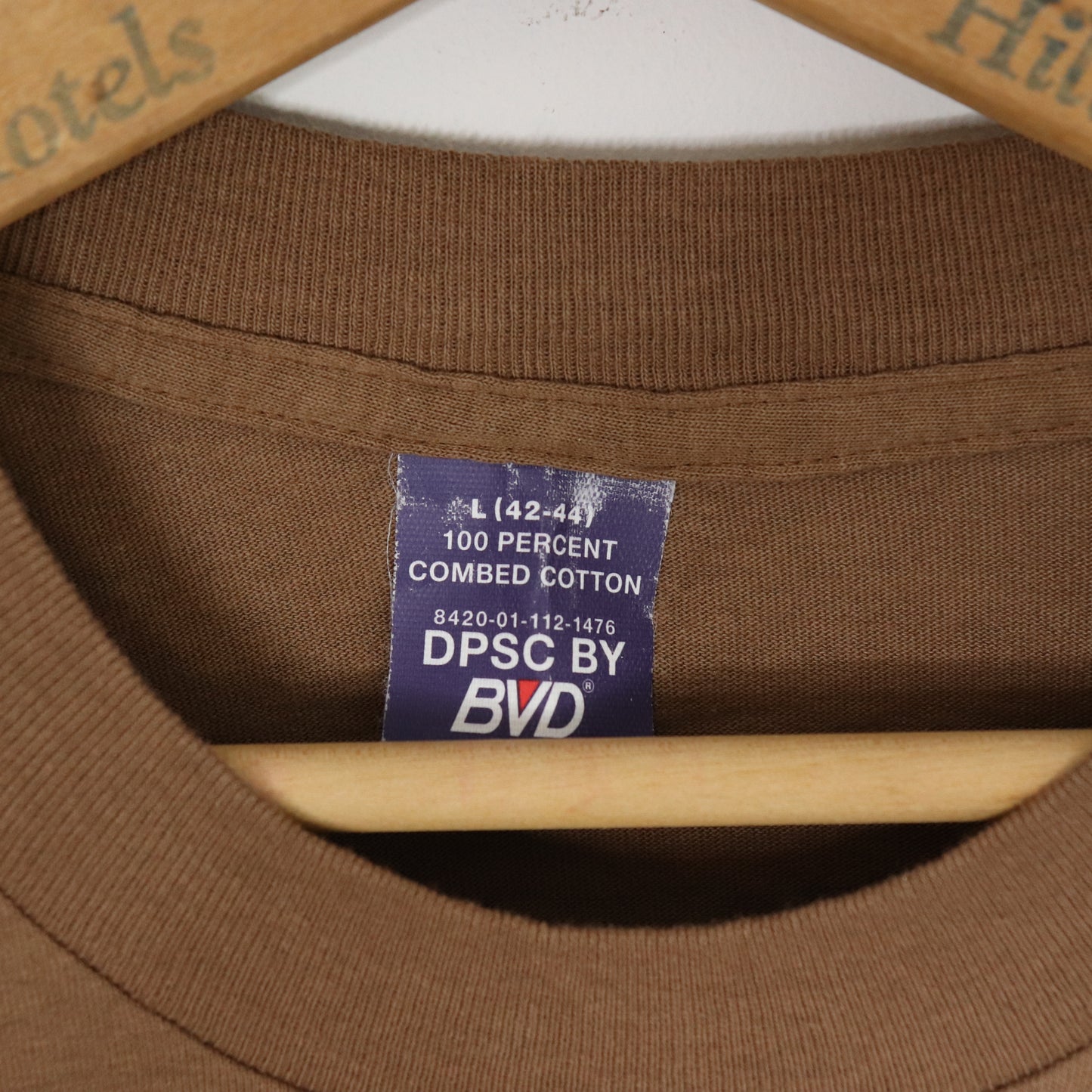 Vintage 80's BVD Brown Blank Minimalist Single Stitch T-Shirt Men's Sz L