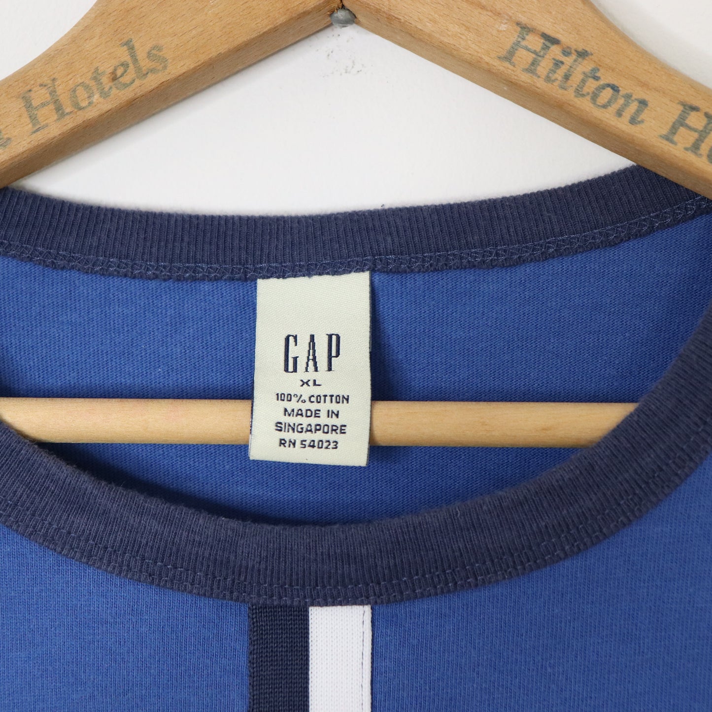 Vintage GAP Ringer Blue T-Shirt Men's Sz XL Boxy Fit