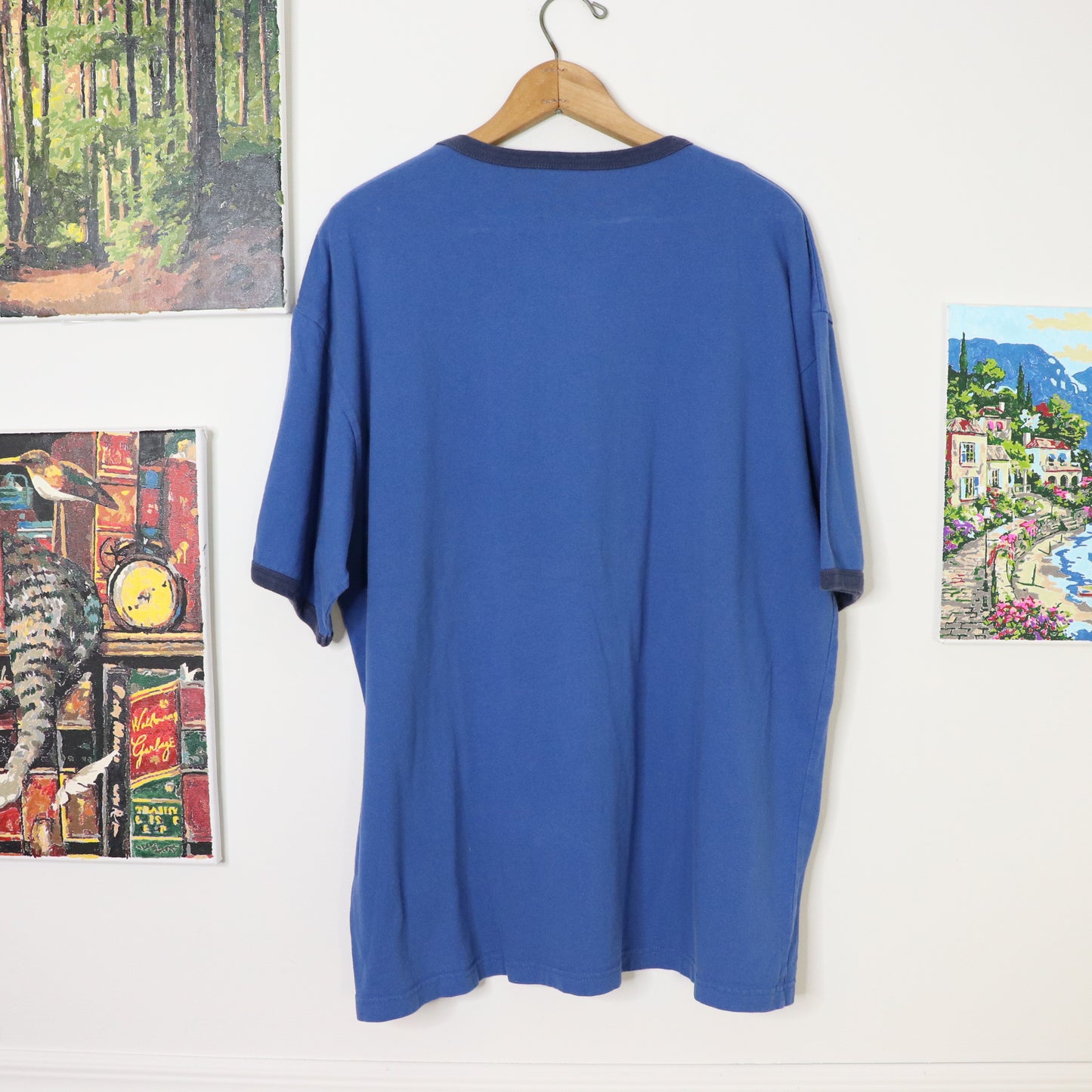 Vintage GAP Ringer Blue T-Shirt Men's Sz XL Boxy Fit