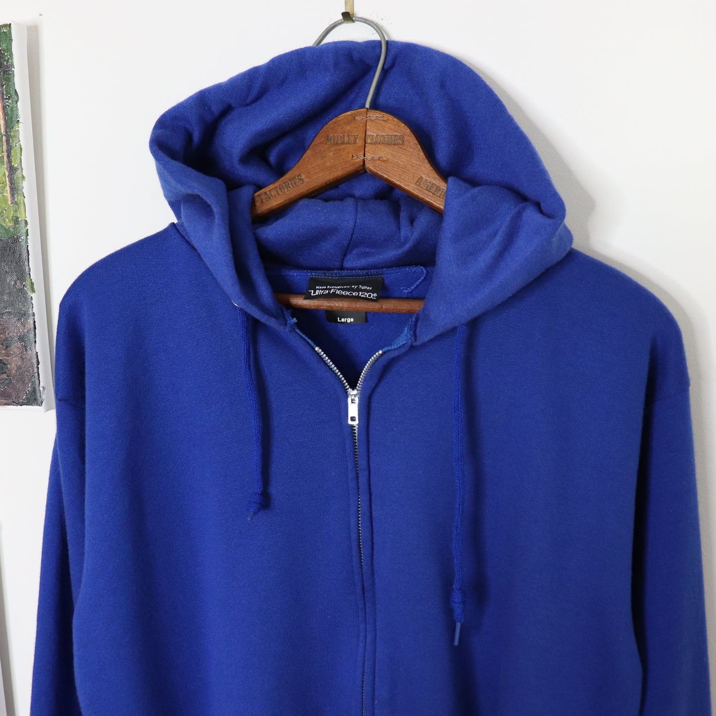 Vintage 80's Tultex Ultra fleece Zip Hoodie Men's Sz L Union Made Deadstock