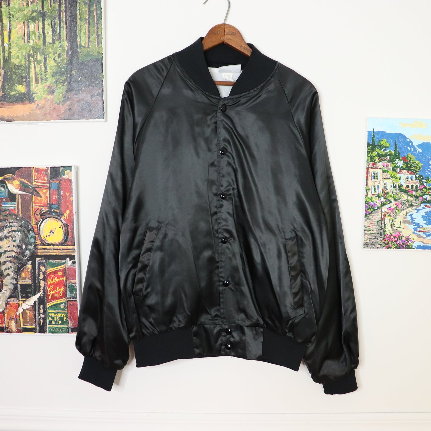 Vintage 80's 7UP Soft Drink Satin Bomber Jacket Men's Size Large