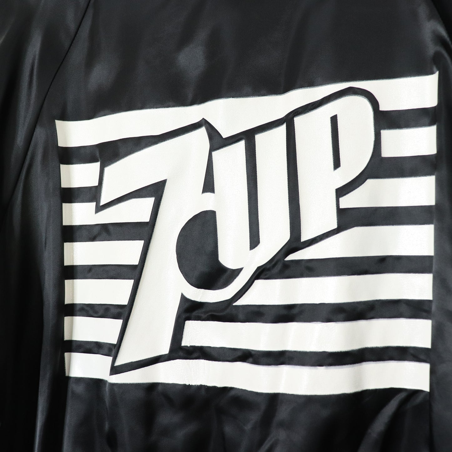 Vintage 80's 7UP Soft Drink Satin Bomber Jacket Men's Size Large