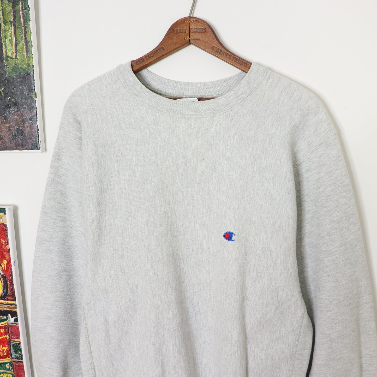 Vintage 80's Champion Blank Gray Reverse Weave Sweatshirt Men's Size XL