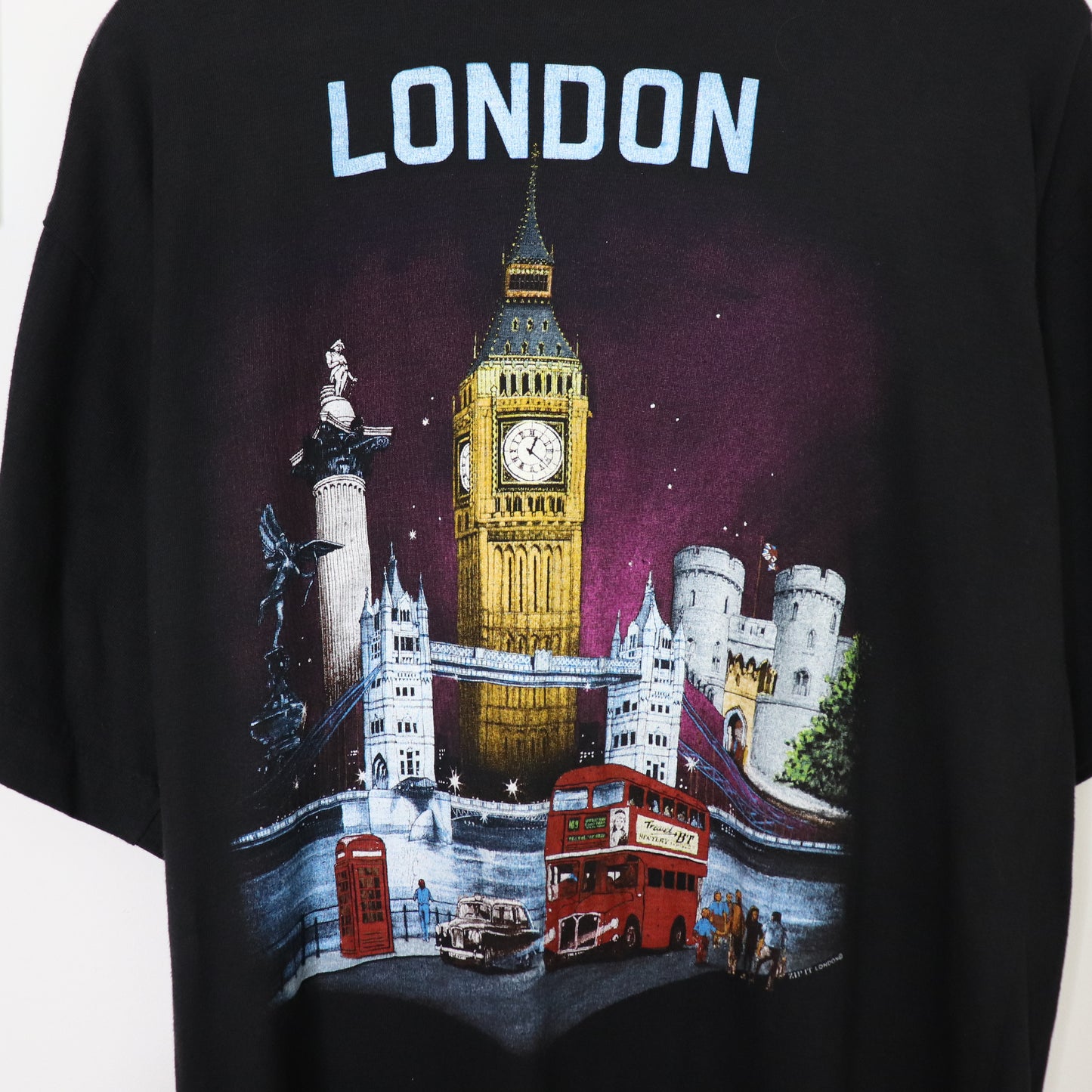 Vintage 80's London Night Tourist Art T-Shirt Men's Size Large