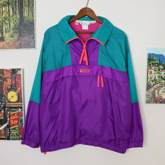 Vintage 90's Columbia Aquaberry Windbreaker Jacket Women's Size Large