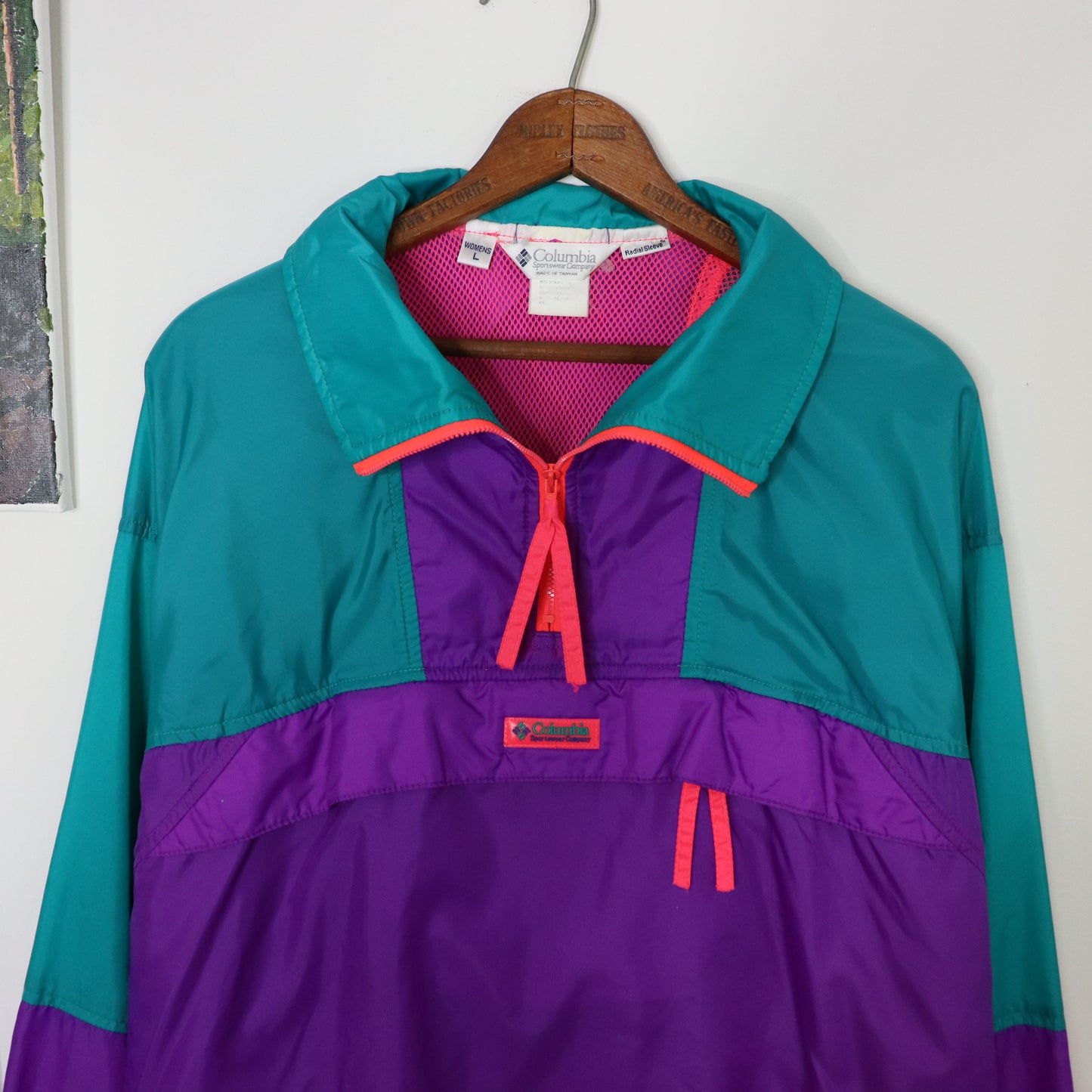 Vintage 90's Columbia Aquaberry Windbreaker Jacket Women's Size Large