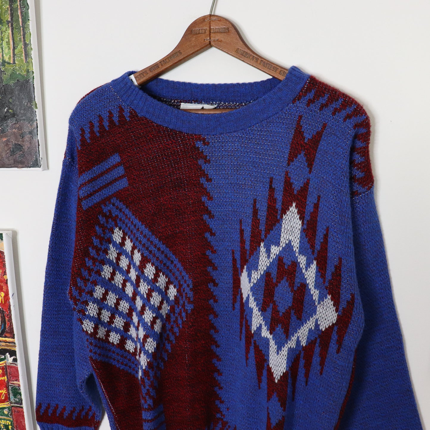 Vintage 80's Nordic Creslan Acryllic Knit Sweater Men's Sz M