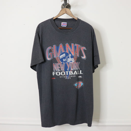 Vintage 90's New York Giants Faded & Distressed Striped T-Shirt Size XL Trench