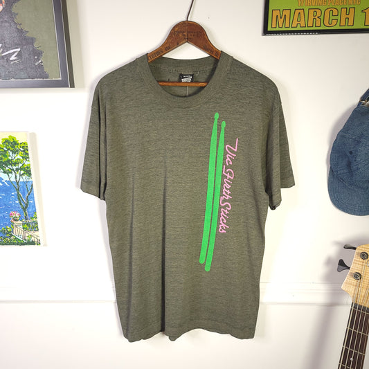 Vintage 90's Vic Firth Instuments Drum Sticks Tee Sz L