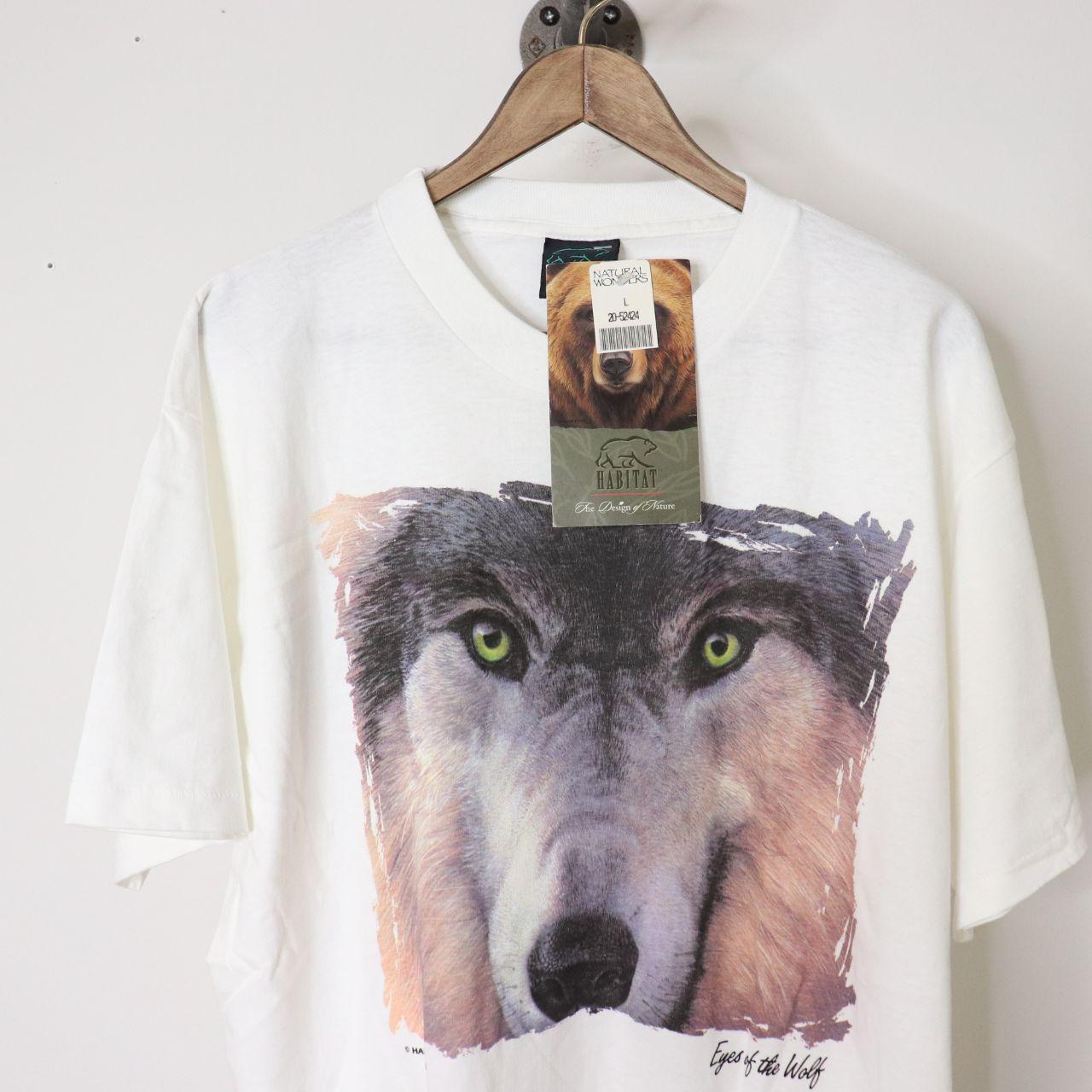 Vintage 90's Habitat Eyes of the Wolf Nature T-Shirt Men's Size L (Deadstock)