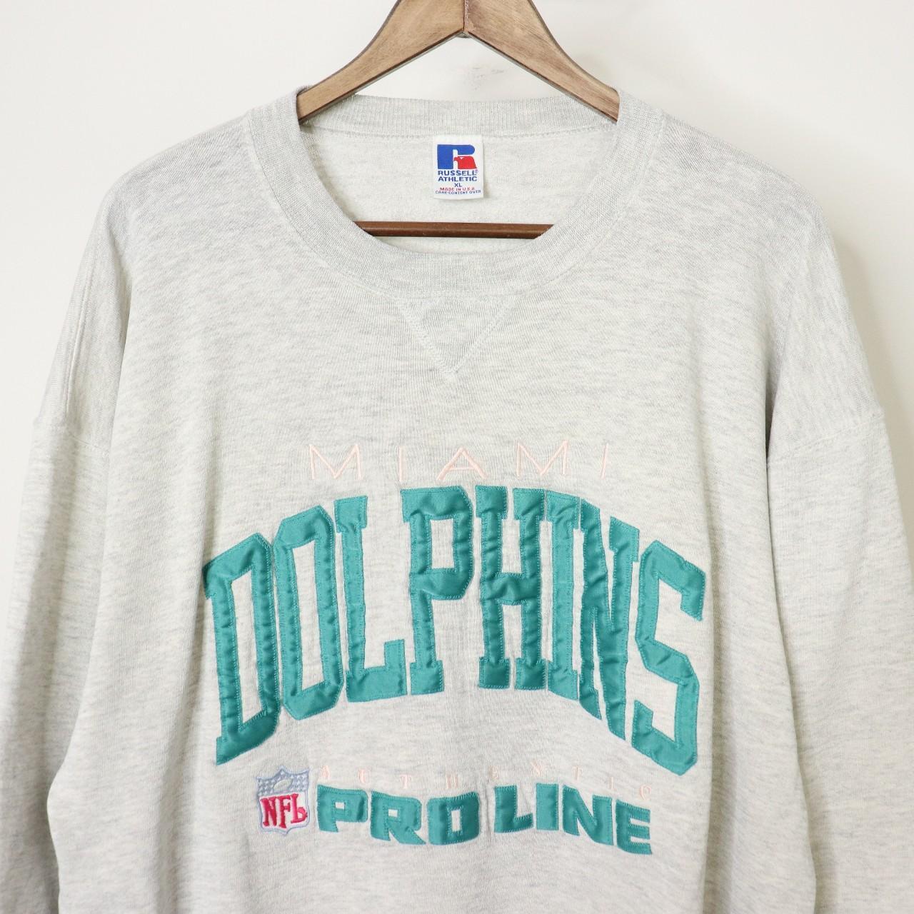 Vintage 90's Russell Athletic Miami Dolphins NFL Football Sweatshirt Embroidered Size XL