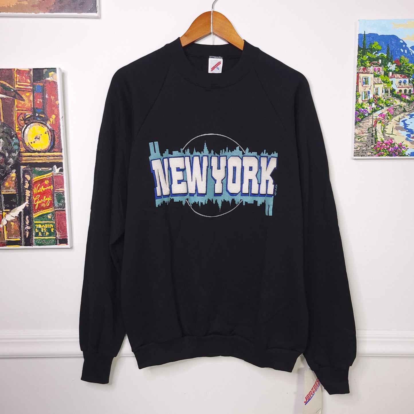 Vintage 90 New York City Sweatshirt Men's Sz XL Puff Print