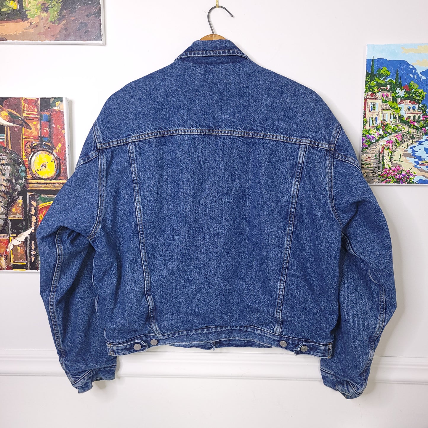 Vintage 90's GAP Flannel Lined Jean Trucker Jacket Men's Sz L Denim