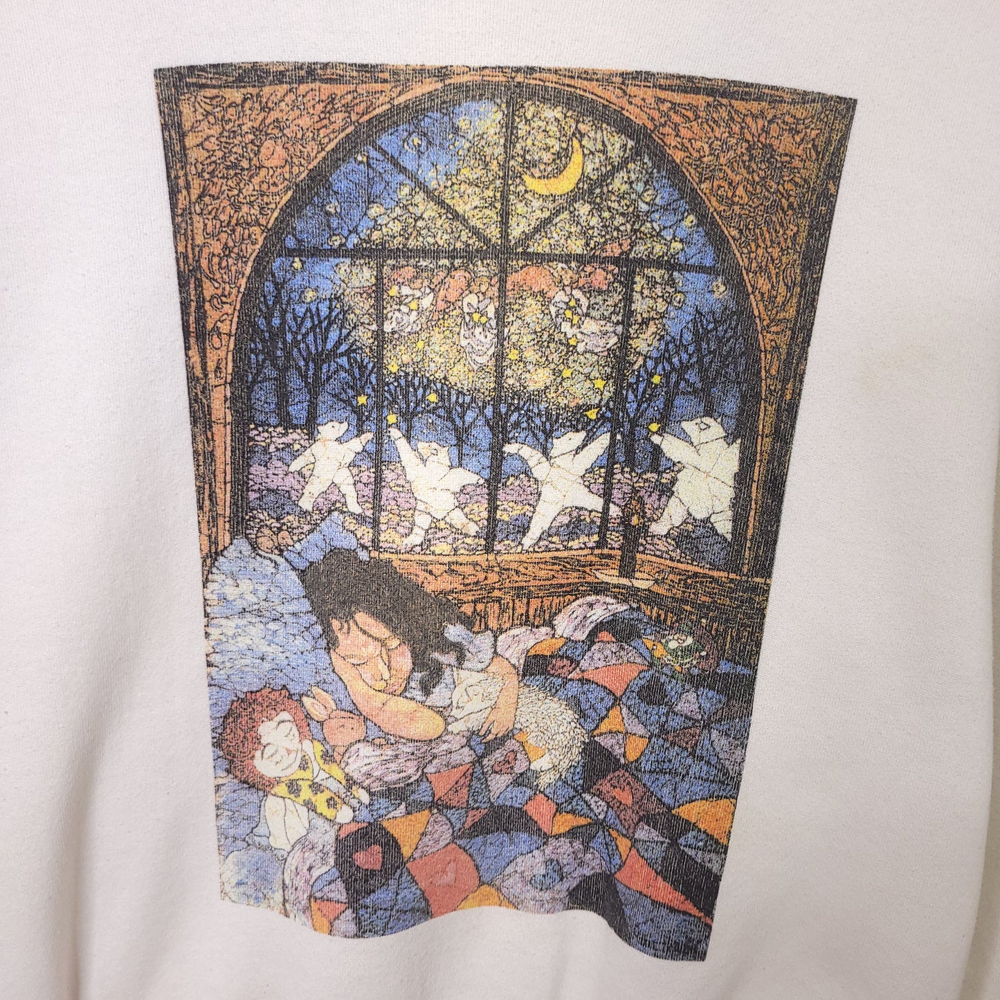 Vintage Terri Haugen "As Forest Angels Gather" Art Sweatshirt Men's Medium