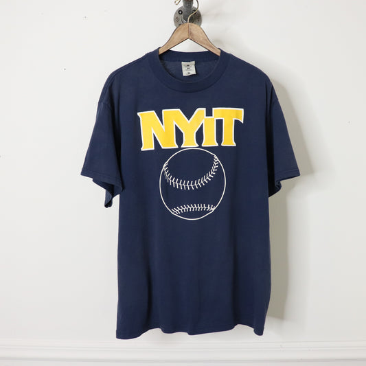 Vintage 90's New York Institute of Technology NYIT Baseball T-Shirt Size XL